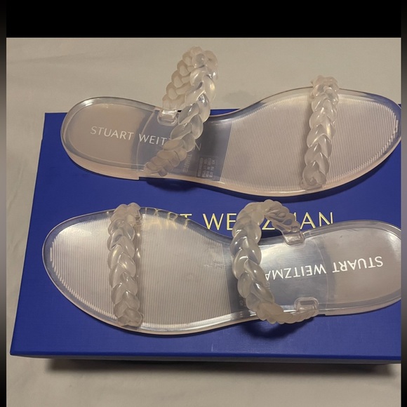 Stuart Weitzman - NIB | Braided Jelly Clear Slide-On Sandals - Size 39.5/9B - Picture 1 of 11